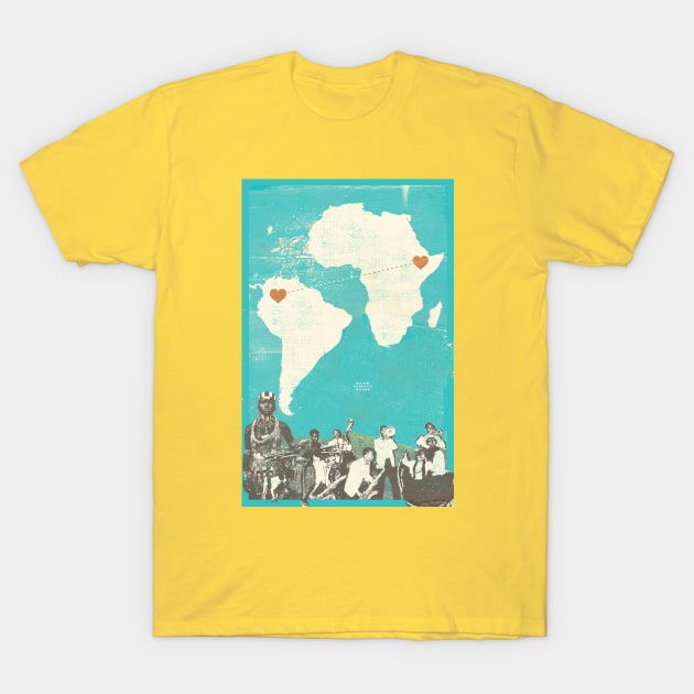 South America-Africa Music T-Shirt by Showdeer